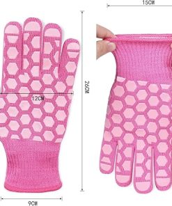 Gloves Oven Gloves Non-Slip Grilling Kitchen Gloves Barbecue Cooking Baking Women 2