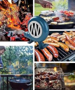 Hand Crank Blacksmith Forge Blower – Iron Gear Popcorn Fan Manual Fan, Portable Cooking BBQ Air Blower, Coal Lighter Grill Blower Tool, for Camping/Hiking/Outdoor BBQ Blowers Accessories(250W) 2