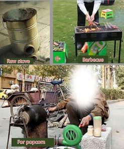Hand Crank Air Blower,Manual Fan Blacksmith Coal Forge Iron Gear,Portable Fast Fire Starter Tool,for Outdoor Cook Picnic Barbecue Camping Stove Accessories (Size : 350W) 2