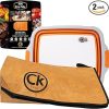 New LARGE Collapsible BBQ Prep Tub with LOCKING LID & BBQ Bag for Resting Meat - BPA Free Foldable Cutting Board with Leak Free, Strong Drain Hole for Meal Prep, Marinating, & Food Storage (Orange)