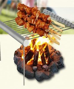 Barbecue Desk Mini Portable Folding Barbecue Grill Stainless Steel Outdoor BBQ Grill Barbecue Accessories for 3-5 People Tabletop Barbecue 2