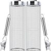 Rolling Grilling Baskets,Nesting Grill Baskets for Outdoor, Grill Net Cylinde with Removable Handle,Gifts for Men Dad Husband,Outdoor Cooking Camping