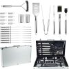 Mipcase 2 Sets Grill Set Utensils BBQ Tool Fork Tong Stainless Steel BBQ Tools Multi-Functional Grill Accessories 4