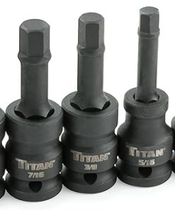 Titan 42925 1/2" Drive Torsion Core SAE Impact Hex Bit Socket Set (5 Piece)