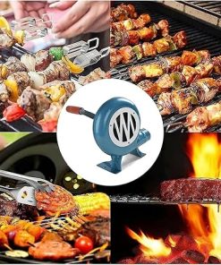 DARZYS Hand Crank Blacksmith Forge Blower, Small Manual Iron Gear BBQ Blower, for Outdoor Cooking Manual BBQ Air Blower(150W) 2