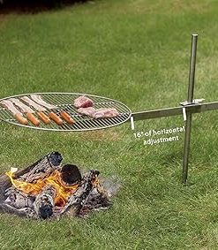 Saucer X Campfire Grill | Premium Stainless Steel Campfire Grill | Portable Outdoor Cooking Gear for Camping and Backyard | 24″ Cooking Grate | Self Pounding Stake | Made in the USA 2