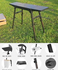 Blackstone Stand for 17”/22” With Folding Legs, Adjustable Portable Table Top Blackstone Grilldle Stand With 2 Side Tables for Outdoor Cooking/Camping 2