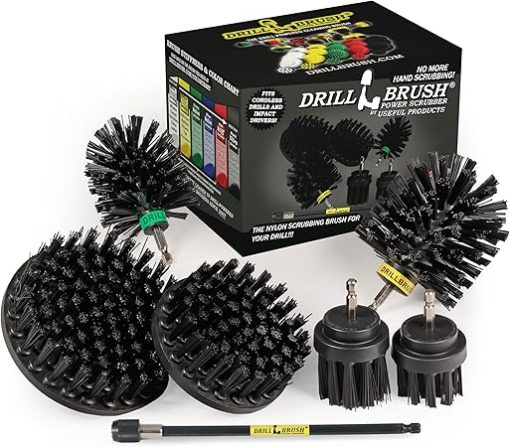 Ultimate Electric Spin Scrubber Drill Cleaning Kit with Extension - Cordless Drill Cleaning Brush Set, Power Scrubber, and Cleaning Supplies for Household and BBQ Tools - Grill Brush Scrubbing Brush