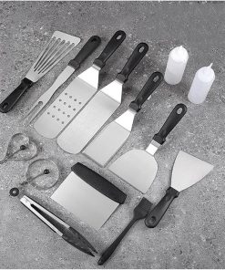 MaGiLL Tools Set Outdoor BBQ Accessories Kit Griddle Accessories Set Stainless Steel Grill BBQ Spatula Kit 2