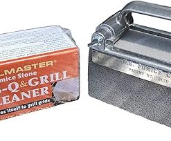 Grillmaster Combo - 2 x Grill Cleaning Pumice Bricks + Aluminum Brick Holder, Clean Restaurant Flat Top Grills or Griddles, Remove Carbon and Grease Without Chemicals