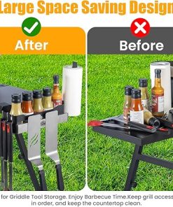 Magnetic Blackstone Caddy, Grill Griddle Caddy for 17”/22”/28″/36″ Griddles, Space Saving Blackstone Griddle Caddy,BBQ Accessories Caddy Organizer Box 2
