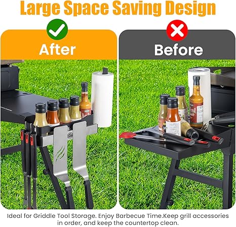 Magnetic Blackstone Caddy, Grill Griddle Caddy for 17”/22”/28″/36″ Griddles, Space Saving Blackstone Griddle Caddy,BBQ Accessories Caddy Organizer Box 2 Magnetic Blackstone Caddy, Grill Griddle Caddy for 17''/22''/28"/36" Griddles, Space Saving Blackstone Griddle Caddy,BBQ Accessories Caddy Organizer Box - Image 2