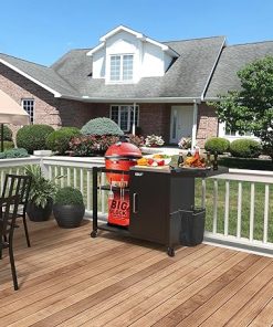 Grill Table for Big Green Egg, Metal Grill Stand Compatible with up to Medium Green Egg,Kamado Joe Jr 2