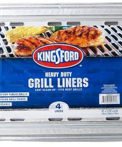Kingsford Heavy Duty Aluminum Grill Liners | Heavy Duty Grill Liners | Disposable Grilling Liners Prevent Food from Falling Through Grill Grates, 48 Count,Silver 2