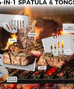 MORECORE Portable Grill Tools Kit-32 Piece BBQ Accessories Set, Stainless Steel Cooking & Grilling Utensil Organizer Travel Set for Men Outdoor, Picnics, RVs, Camping, Parties 2