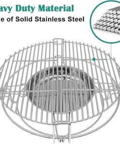 18-inch Round Stainless Steel Cooking System Multi-level Flexible Cooking Racks for Large Big Green Egg, Kamado Joe Classic, Vision Ceramic Grills 2
