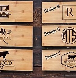Personalized BBQ Grill Set for Dad | 5 Piece Bamboo BBQ Set in Case | BBQ Set with Custom Engraved Bamboo Case | Gift for Him | Gift for Dad 2