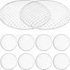 10pcs BBQ Mesh Grill Mat Disposable Grill Topper Round Broiler Pans NonStick Baking Tools Outdoor BBQ Accessories for Baking Cooking Grilling Shelf
