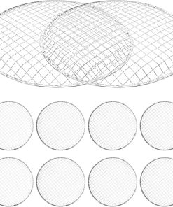 10pcs BBQ Mesh Grill Mat Disposable Grill Topper Round Broiler Pans NonStick Baking Tools Outdoor BBQ Accessories for Baking Cooking Grilling Shelf
