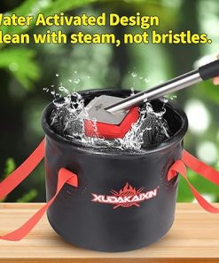 Grill Brush Bristle Free,BBQ Replaceable Scraper Cleaning Head,Safe Grill Accessories for Cast Iron Grates/Porcelain/Weber Gas/Charcoal Grill,Grill Brush for Outdoor Grill-Red 2