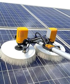 7.5M Water Supply Pole Kit, Outdoor Window Roof Glass Cleaner Tool with Telescopic Pole, Electric Rotary Cleaning Brush, Double Head Solar Panel Cleaning Equipment (Wired)