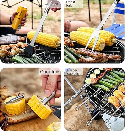 20 Pieces Stainless Steel Small Tube Handle BBQ Tool Set, BBQ Set Accessories BBQ Combination Tool, Outdoor Camping/Backyard BBQ, Gift Choice for Birthday, Father’s Day, Christmas, etc. 2 20 Pieces Stainless Steel Small Tube Handle BBQ Tool Set, BBQ Set Accessories BBQ Combination Tool, Outdoor Camping/Backyard BBQ, Gift Choice for Birthday, Father's Day, Christmas, etc. - Image 2