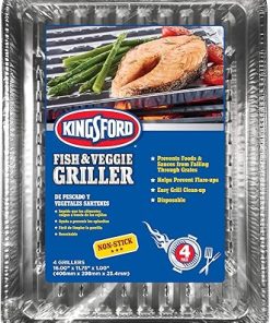 Kingsford Grilling Fish and Veggie Aluminum Grill Liners|Premium BBQ Liners, Grill Liners Disposable Aluminum, BBQ Accessories, Barbecue Accessories, Kingsford Grill Liners|16″ x 11.75″ x 0.88″, 24 Ct 2