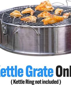 SnS Grills Slow ‘N Sear Kettle Ring Rotisserie Grate – Premium Stainless Steel, Additional Grilling Layer for Tailgating, Camping & Backyard Cooking 2