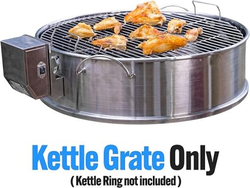 SnS Grills Slow ‘N Sear Kettle Ring Rotisserie Grate - Premium Stainless Steel, Additional Grilling Layer for Tailgating, Camping & Backyard Cooking - Image 2