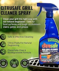 Citrusafe Complete Grill Cleaning Kit – Grill Cleaner Spray (16oz), Scrubber 3 Pack, Nylon Brush, Cookbox Scraper and Microfiber Cleaning Towel – Tools to Clean BBQ Grill Grates, Smokers, Ovens 2