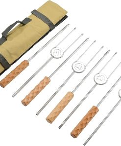CAMPINGMOON Telescopic Barbecue Fork Marshmallow Sticks 4-Pack for Grilling BBQ 33-inch Length 304 Stainless Steel MK-4