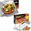 Balacoo Round Grill Topper Stainless Steel Roasting Net for Home Kitchen Use Baking Tool Easy to Clean Versatile for Fish Meat 4