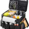 Large Grill Caddy with Lid, BBQ and Picnic Bag Organizer with Paper Towel Holder, Tailgating Accessories Basket for Barbecue Utensil & Camping Gear Must Haves, Black, Bag Only