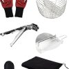 DragonPack 4600 L Stainless Steel Barbecue Cutlery Set Versatile Barbecue Accessories Includes Precision Tongs, Protective Case and Durable Charcoal Basket