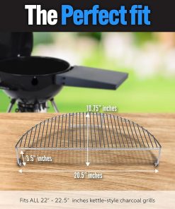 SnS Grills Slow ‘N Sear Elevated Cooking Grate – Compatible with Weber and Other Grills – Heavy Duty Stainless Steel, More Grill Space for Tailgating, Camping, and Backyard Cooking 2