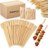 Minatee 3000 Pcs Bamboo Skewers for Appetizers Toothpicks Wide Wooden Skewers Paddle for Kabobs Cocktail Picks Fruit Kababs Bbq Barbecue Sausage Grilling(6 Inches)