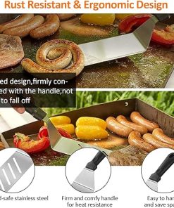 Griddle Accessories Kit, Upgrade 38PCS Flat Top Grilling Tools Set for Blackstone and Camp Chef,Spatula,Scrape,Stainless Steel Grill BBQ Spatula Kit Cooking Set with Carry Bag for Outdoor Camping 2