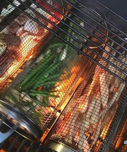 BBQ Outdoor Grill net/Barbecue Stainless Steel Wire mesh Cylinder,BBQ Net Tube,Creative Rolling Grilling Basket,BBQ Accessories. (3pcs) 2