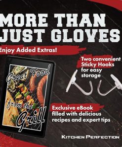 KITCHEN PERFECTION XL Silicone Smoker Oven Gloves-Extreme Heat Resistant BBQ Gloves-Handle Hot Food Right on Your Grill Fryer&Pit|Waterproof Grilling Cooking Baking Mitts|Superior Value Set+3 Bonuses 2
