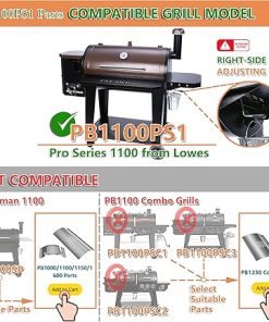 Flame Broiler Kit for Pit Boss Pro Series 1100(PB1100PS1) Pellet Grills – Pitboss Heat Deflector Includes Slide Cover and Bottom Kit, Pit Boss Smoker Grill Replacement Parts, Pitboss Heat Diffuser 2