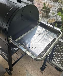 BBQ-PLUS Stainless Steel Pellet Grill Side Shelf for Pit Boss 700 Series and 820/850 Series, Grill Shelf Attachment with Serving Tray 2