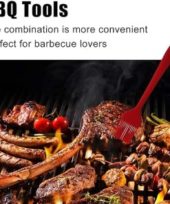 Grill Accessories Tools Set, Barbecue Tool Sets, Oil Brush Clip Aluminium Cap Pot Tip Spout Pot Funnel Kit, Camping Grill Set for Outdoor Cooking, Baking 2
