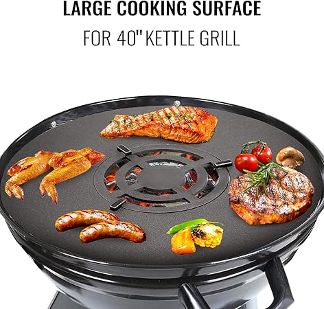 VEVOR 40″ Replacement BBQ Grill Cooking Grate, Cast Iron Cooking Grate Compatible with Weber, Carbon Steel Teppanyaki Style Replacement BBQ with Center Cooking Grate 2 VEVOR 40" Replacement BBQ Grill Cooking Grate, Cast Iron Cooking Grate Compatible with Weber, Carbon Steel Teppanyaki Style Replacement BBQ with Center Cooking Grate - Image 2