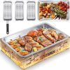 Minatee 3000 Pcs Bamboo Skewers for Appetizers Toothpicks Wide Wooden Skewers Paddle for Kabobs Cocktail Picks Fruit Kababs Bbq Barbecue Sausage Grilling(6 Inches) 4