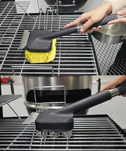 Grill Brush Scraper,Extra Strong BBQ Cleaner Accessories,Safe Bristles free Barbecue Triple Scrubbers Cleaning Brush for Gas,Long handle Charcoal Grilling Grates,dishwasher,Replaceable,mens gift ideas 2