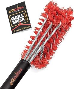 Grillaholics Essentials Nylon Grill Brush + Grill Mat Heavy Bundle 2