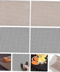 BESPORTBLE 5sets Barbecue Accessories Non-Stick Grilling Mats Mesh BBQ Grilling Mats Cut-to-Size Dishwasher Safe Perfect for Outdoor Cooking 4pcs*5 2