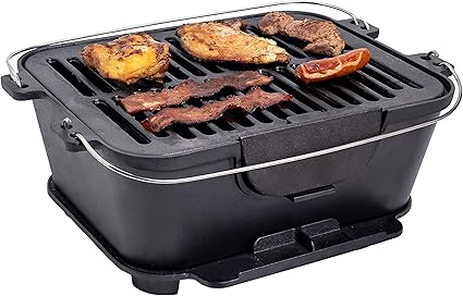 Bruntmor Pre-Seasoned Hibachi-Style Portable Cast Iron Charcoal BBQ Grill 2 Bruntmor Pre-Seasoned Hibachi-Style Portable Cast Iron Charcoal BBQ Grill - Image 2