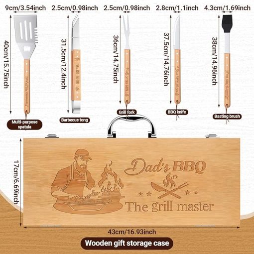 Grill Gifts for Dad, Fathers Day BBQ Gifts, Grilling Tools Accessories Kit Set for Papa Step Dad Grandpa Father's Day Christmas Birthday Daddy Barbecue Presents from Son Daughter - Image 2