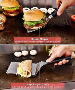 Griddle Accessories Kits, 30 Pcs Griddle Grill Tools Set, Professional Grill BBQ Spatula Set with Basting Cover, Spatula, Scraper, Bottle, Tongs, Egg Ring 2